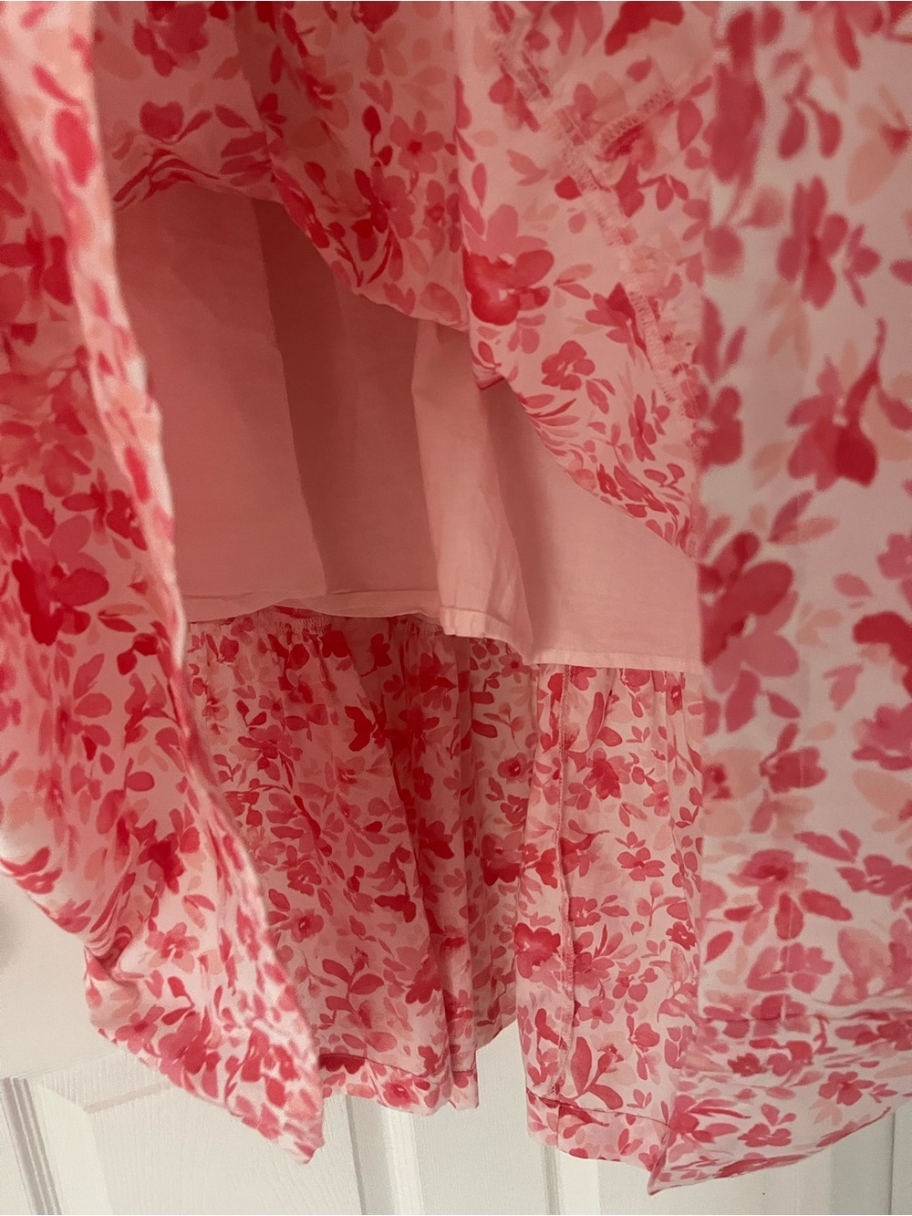 Abercrombie Pink Floral Puff Sleeve midi - Picture 4 of 5